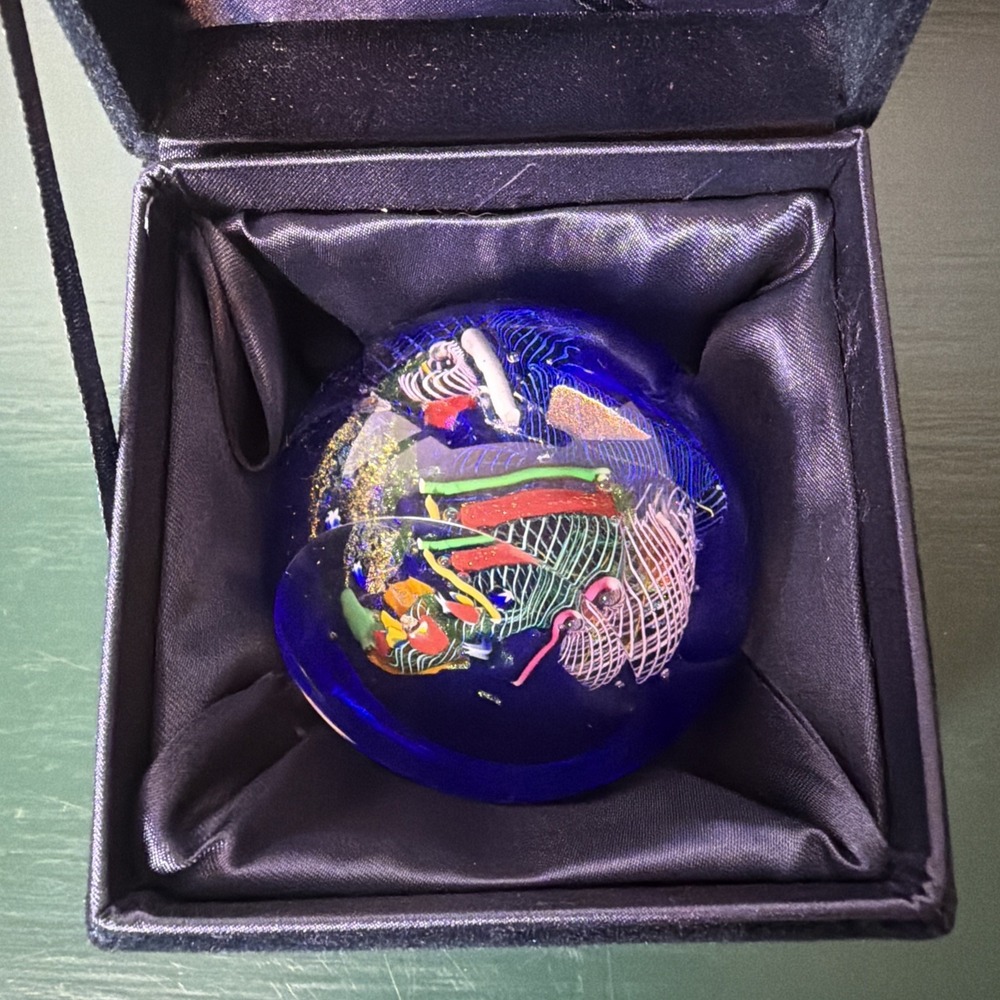 Glass Eye Studio "End Of The Day" Art Glass RARE Paperweight 2004 Confetti VTG - Picture 13 of 13